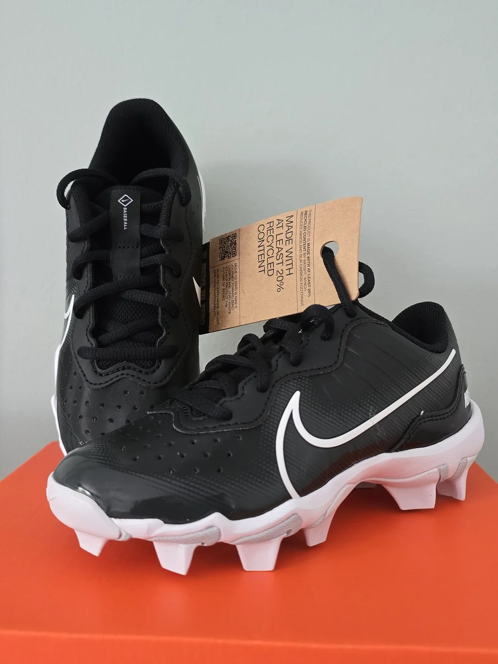 New Nike Kids Black White Youth Cleats
